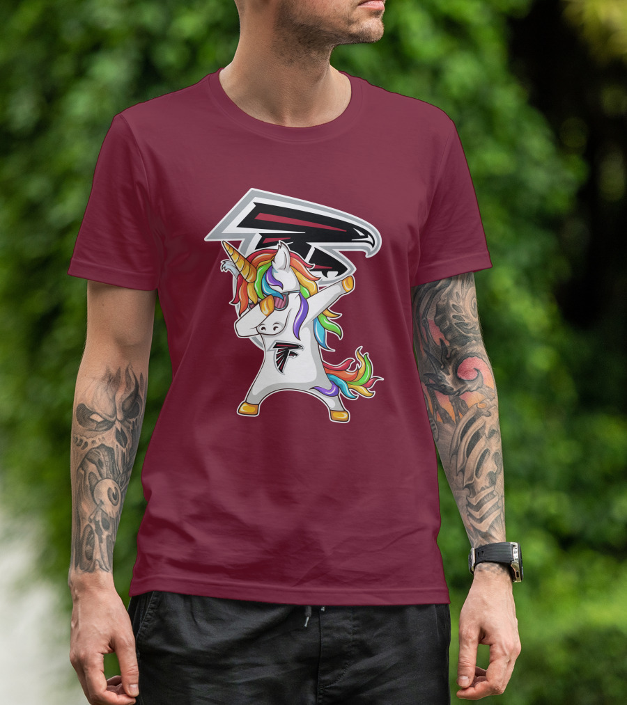 Atlanta Falcons Unicorn Rainbow Dabbing T-Shirt