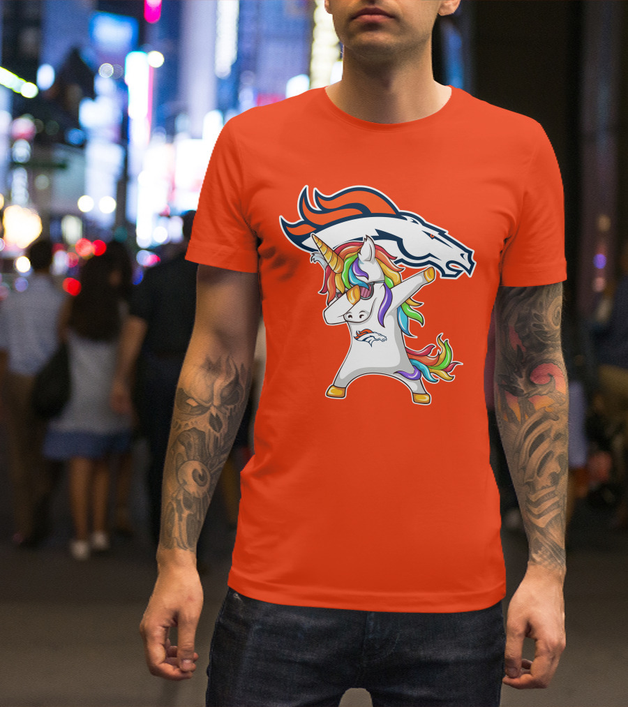 Denver Broncos Unicorn Dabbing NFL Sports Fan T-Shirt