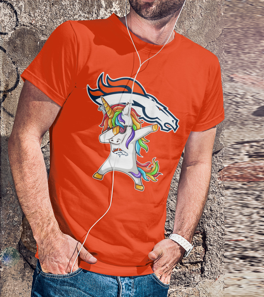 Denver Broncos Unicorn Dabbing NFL Sports Fan T-Shirt