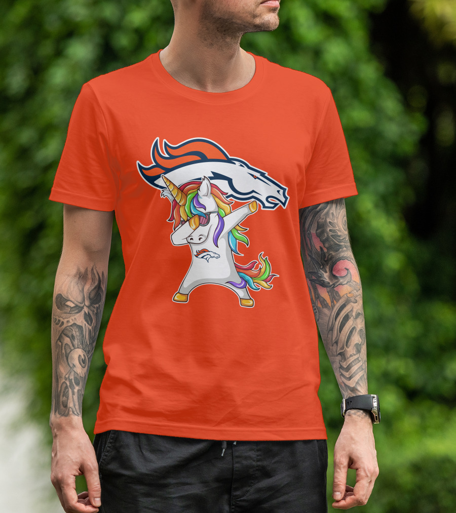 Denver Broncos Unicorn Dabbing NFL Sports Fan T-Shirt