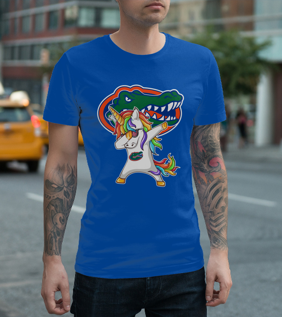 Florida Gators Dabbing Unicorn Rainbow Mane T-Shirt