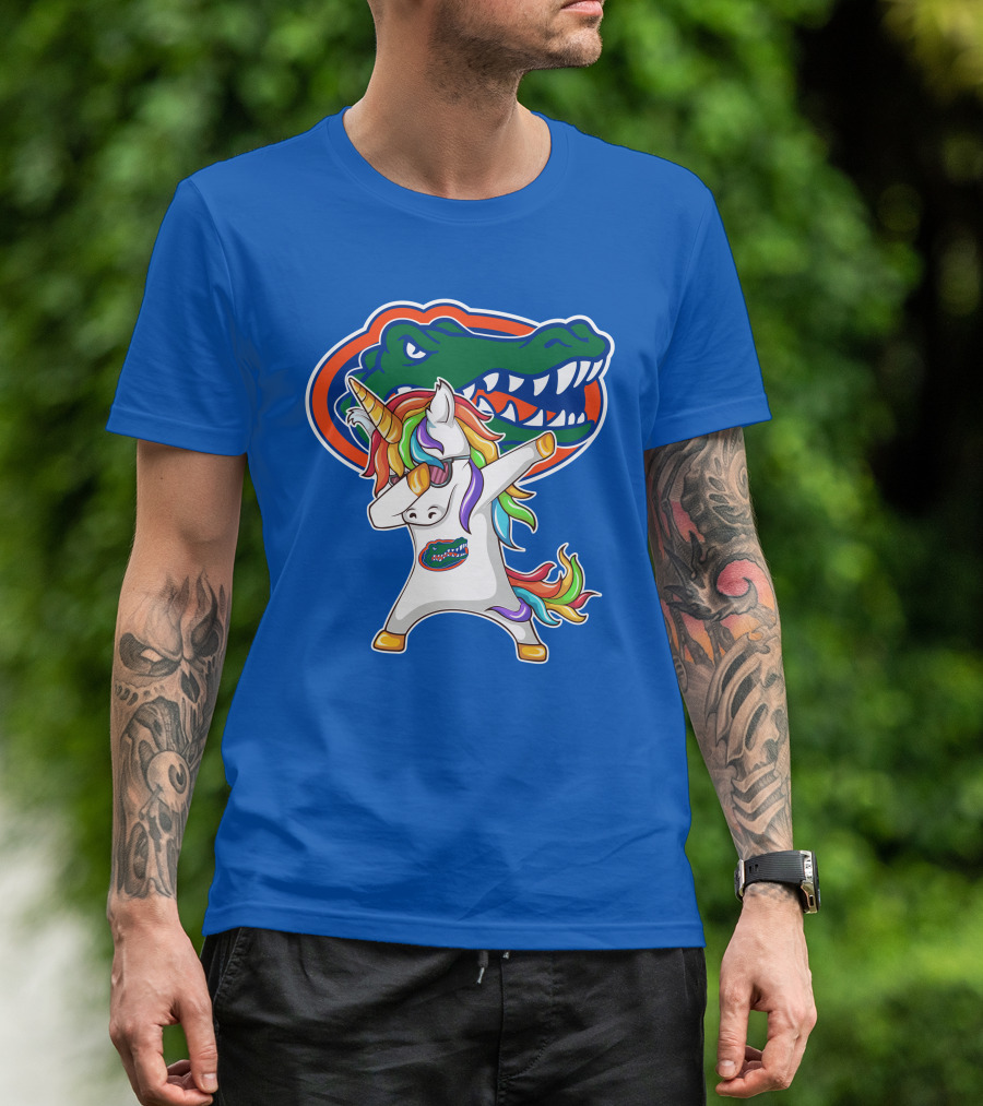 Florida Gators Dabbing Unicorn Rainbow Mane T-Shirt