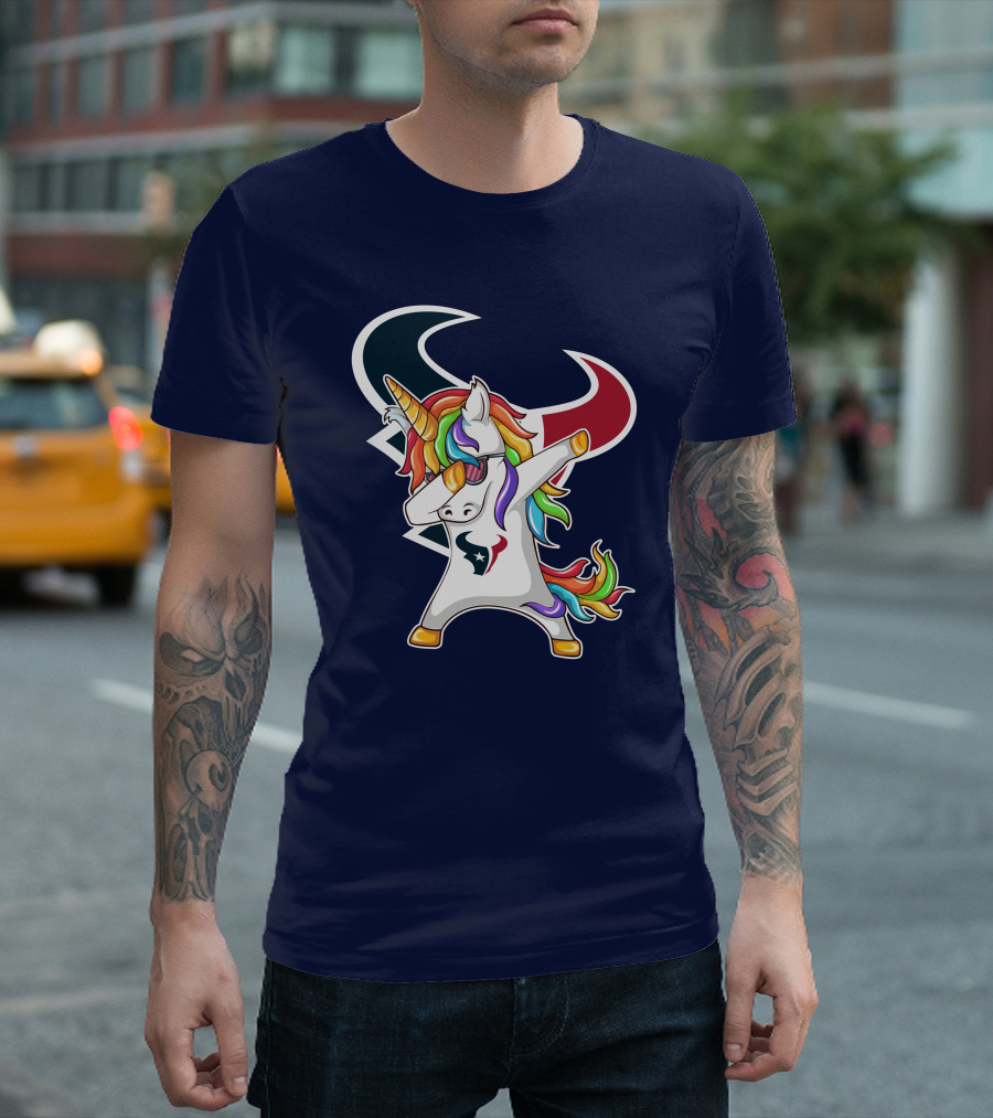 Houston Texans Unicorn Dabbing NFL Pride T-Shirt