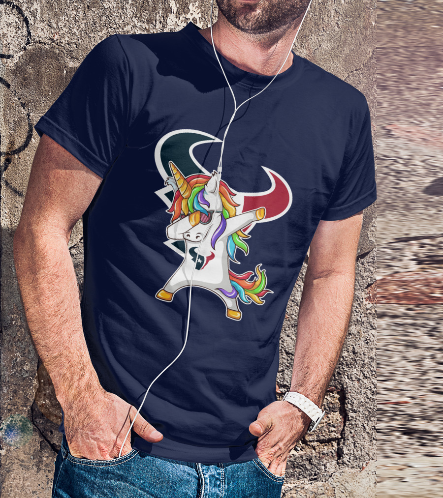 Houston Texans Unicorn Dabbing NFL Pride T-Shirt