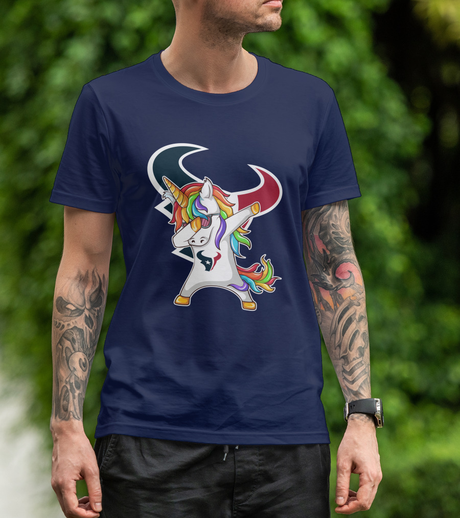Houston Texans Unicorn Dabbing NFL Pride T-Shirt
