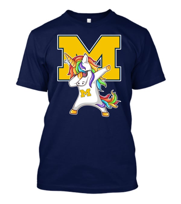 Michigan Wolverines Unicorn Dabbing M T-Shirt