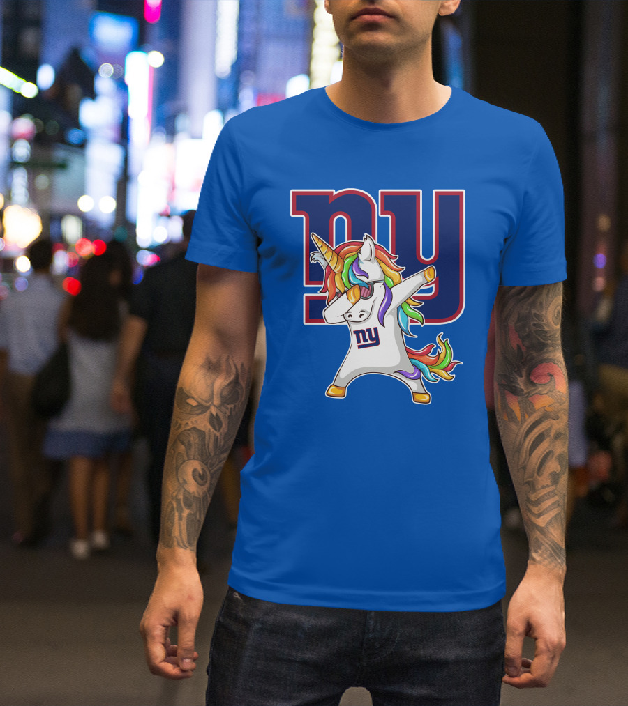 NY Giants Rainbow Unicorn Dab T-Shirt