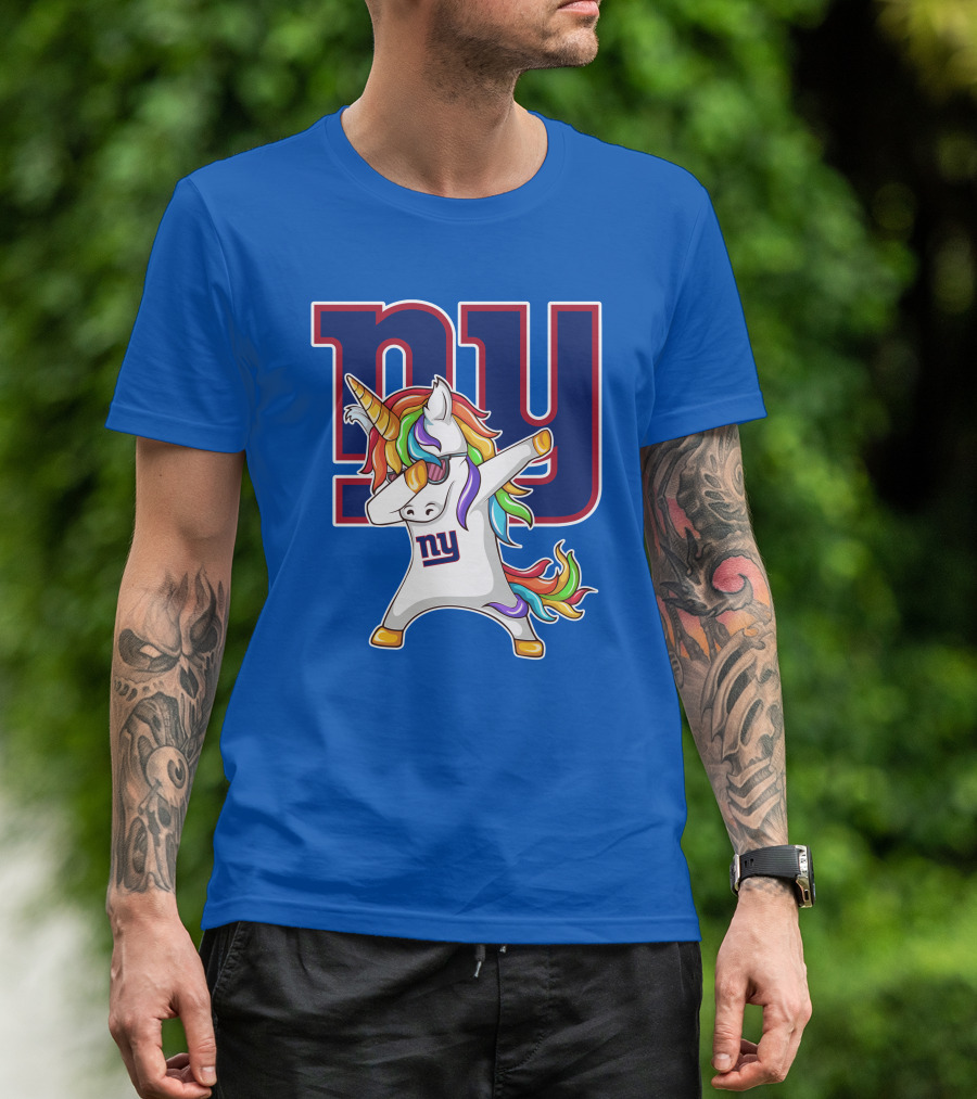 NY Giants Rainbow Unicorn Dab T-Shirt