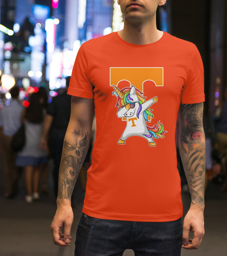 Tennessee Volunteers Dabbing Unicorn With Iconic Orange T T-Shirt
