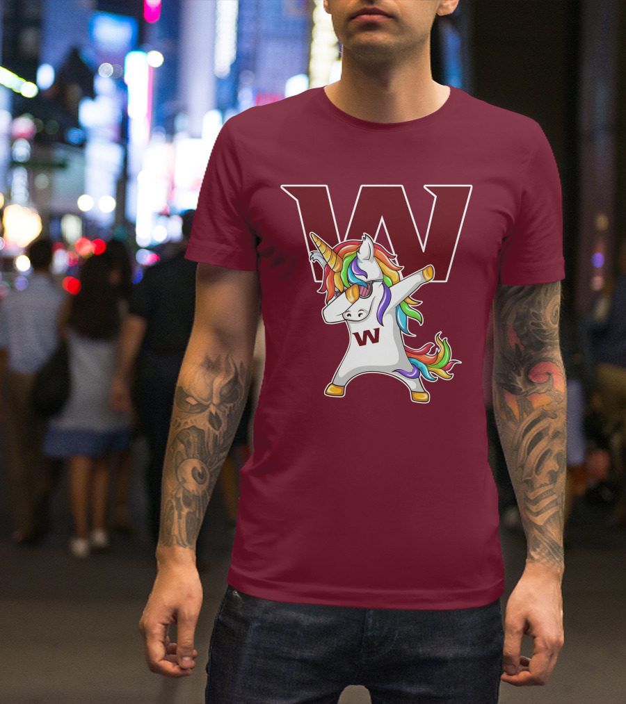 Washington Football Team Unicorn Dabbing W T-Shirt