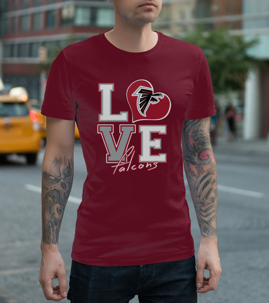 LOVE Atlanta Falcons Heart T-Shirt