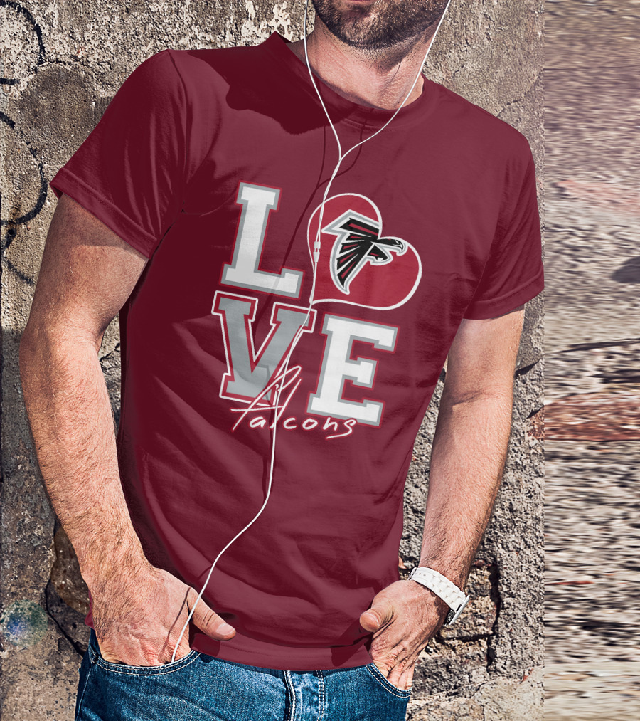 LOVE Atlanta Falcons Heart T-Shirt
