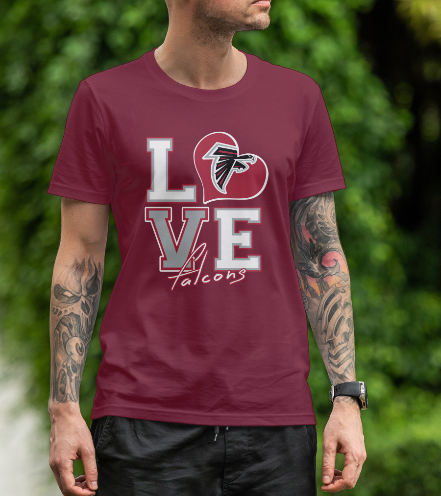 LOVE Atlanta Falcons Heart T-Shirt