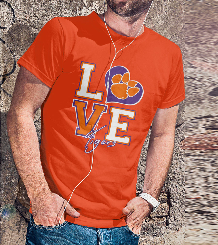 LOVE Heart Tigers Clemson T-Shirt