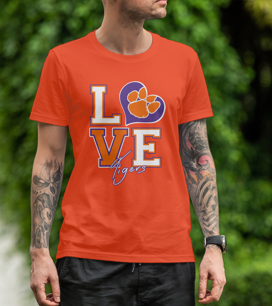 LOVE Heart Tigers Clemson T-Shirt