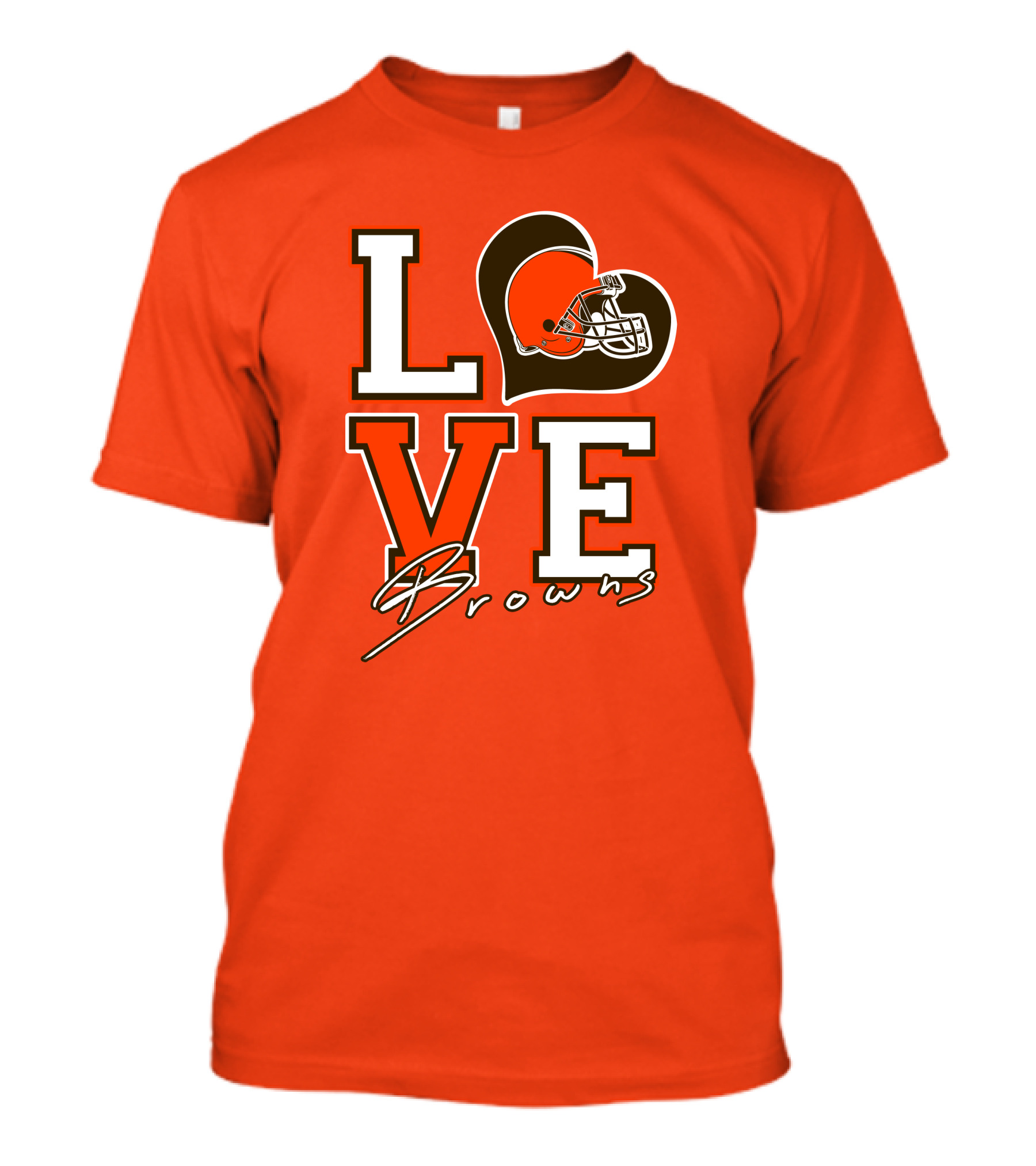 LOVE Browns Football Helmet Heart T-Shirt