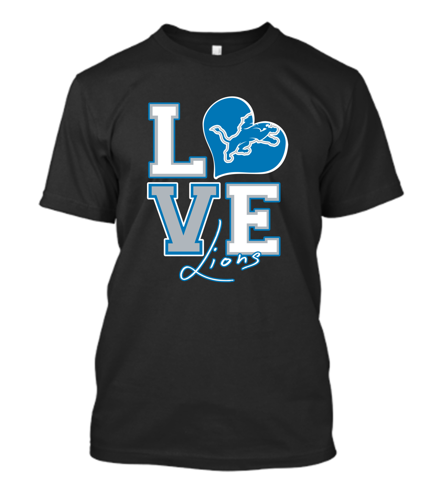 LOVE Lions Heart Detroit Lions Fan Passion T-Shirt