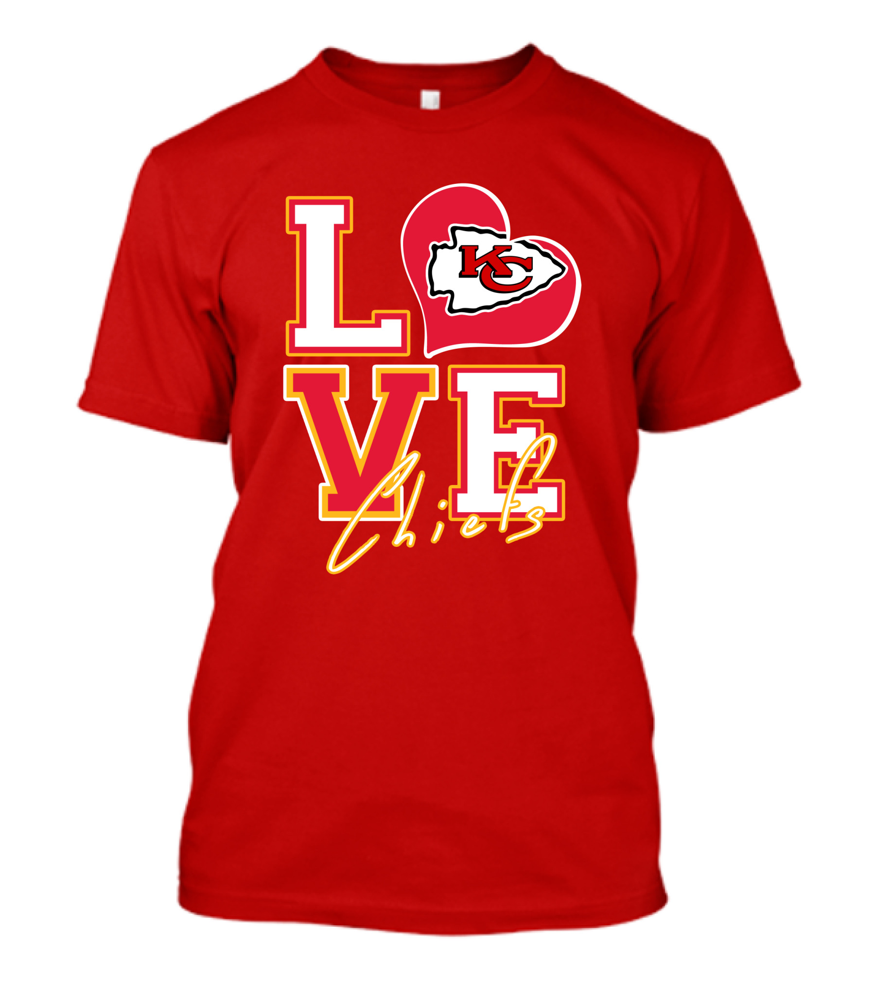 LOVE Chiefs KC Arrowhead Heart T-Shirt