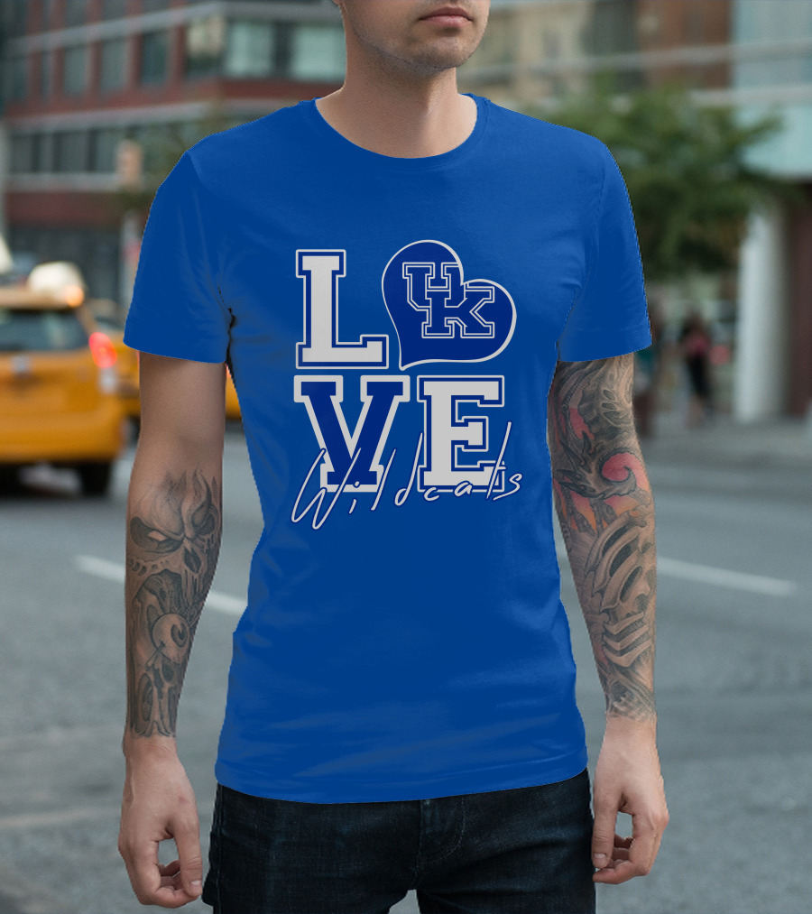 LOVE Kentucky Wildcats UK Heart Wildcats T-Shirt