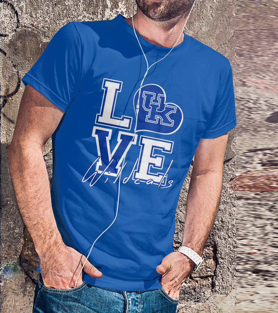 LOVE Kentucky Wildcats UK Heart Wildcats T-Shirt