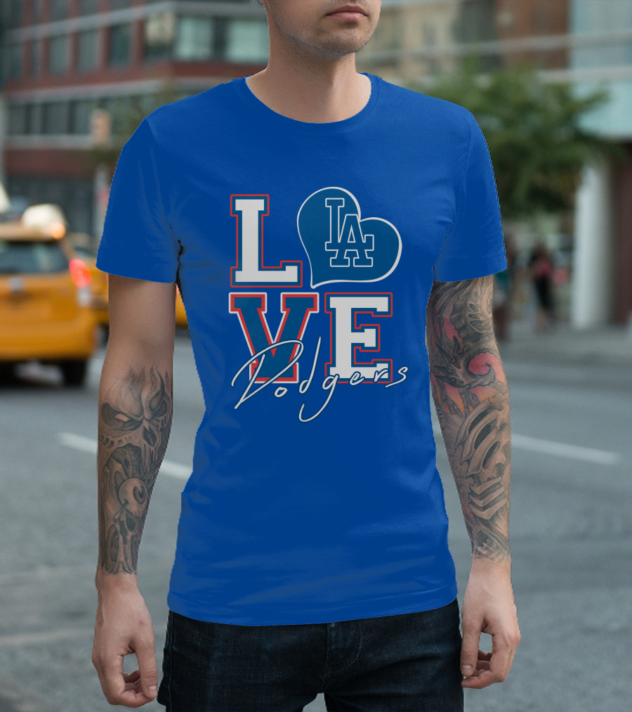 LOVE LA Dodgers Heart T-Shirt