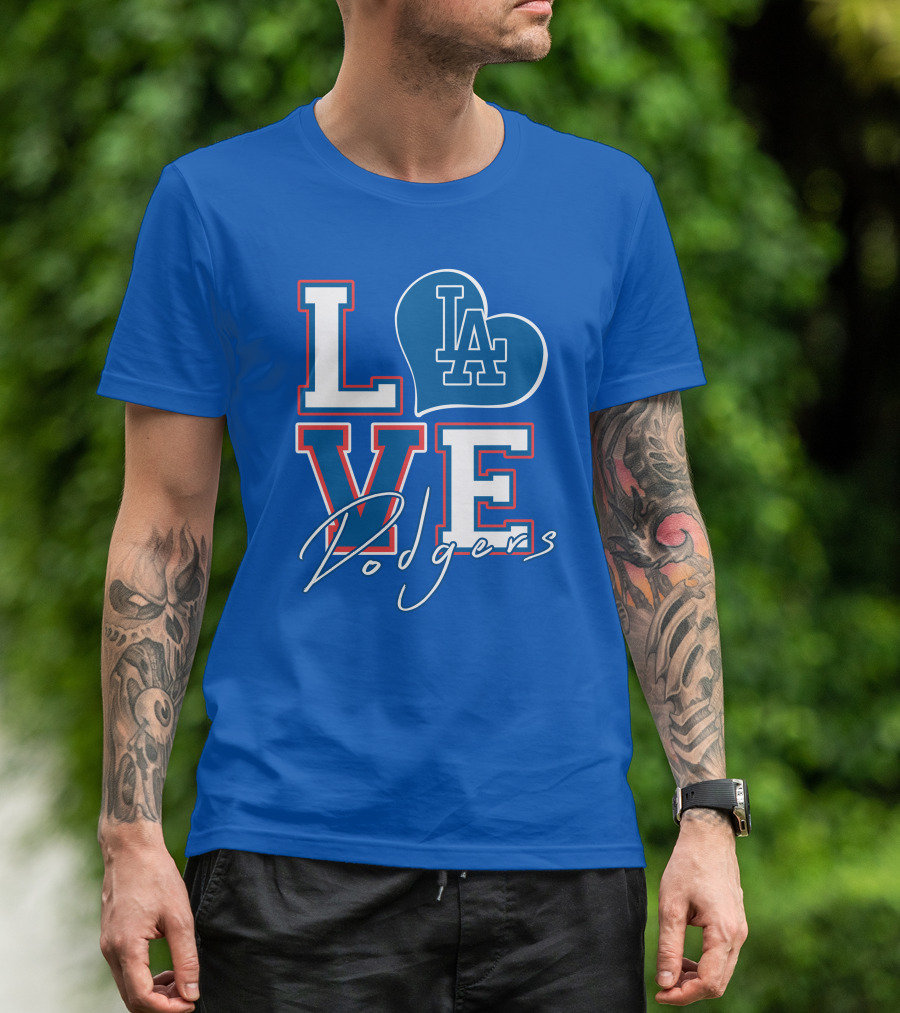 LOVE LA Dodgers Heart T-Shirt