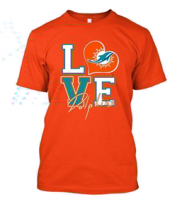 LOVE Dolphins Miami Heart T-Shirt