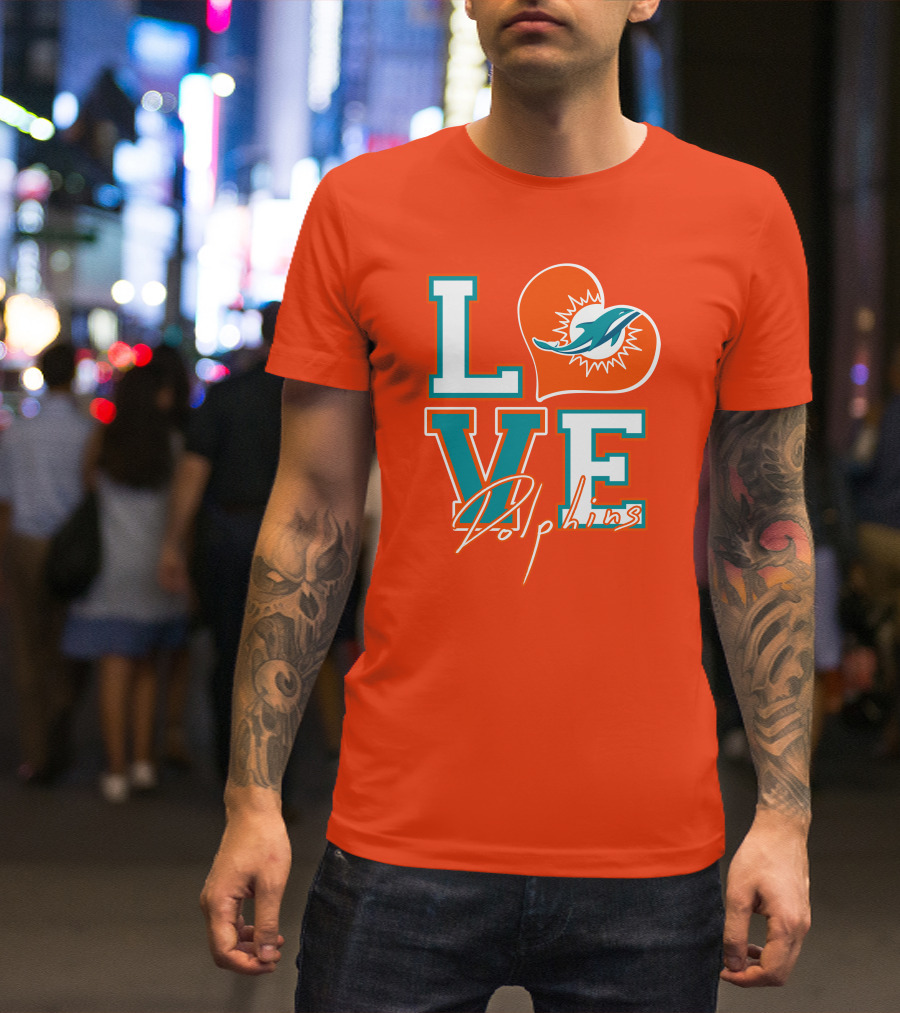 LOVE Dolphins Miami Heart T-Shirt