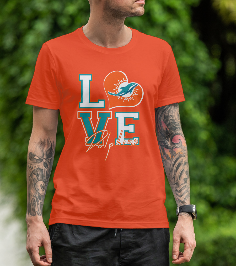 LOVE Dolphins Miami Heart T-Shirt