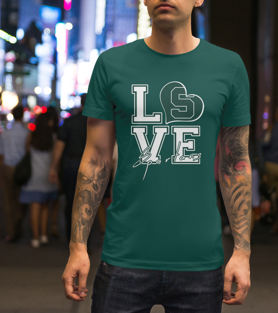 Love Spartans Michigan State Heart T-Shirt