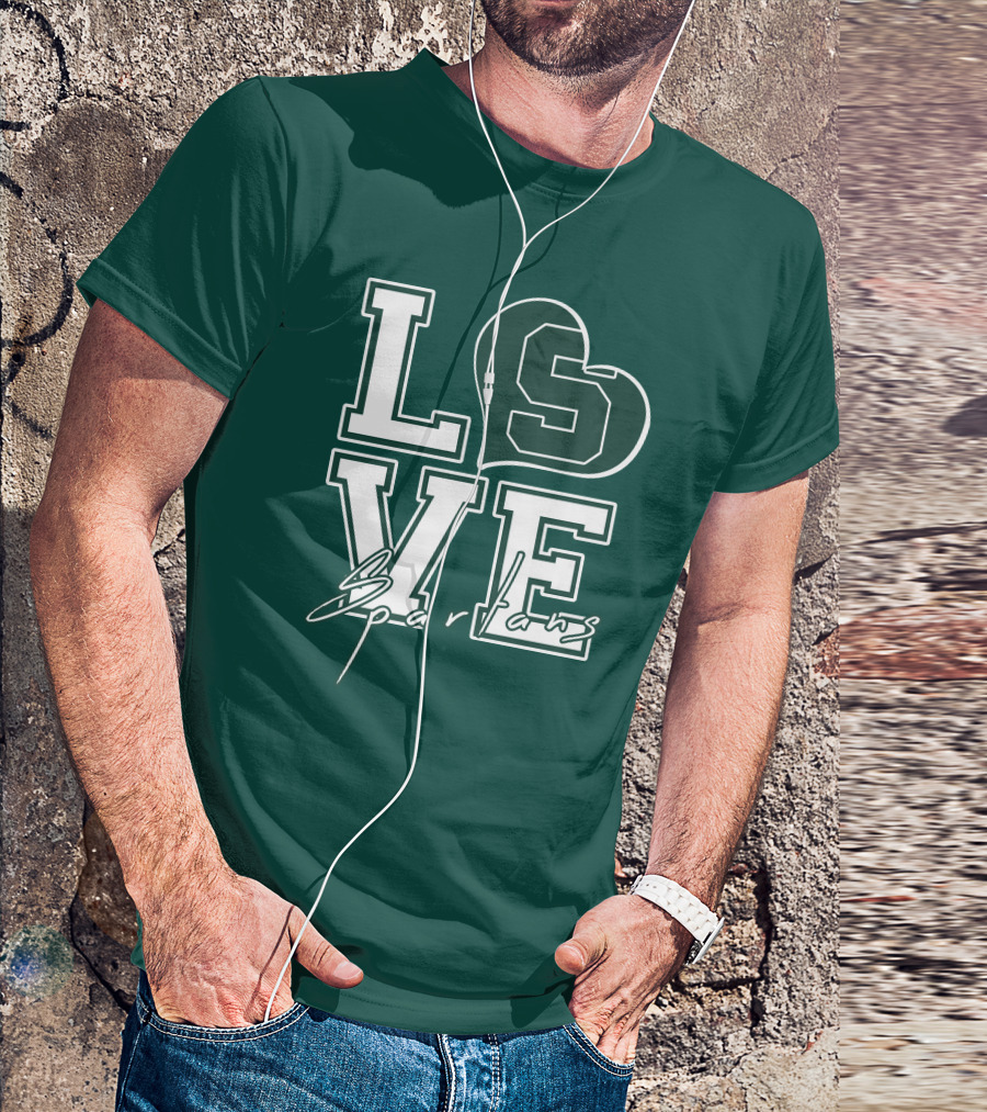 Love Spartans Michigan State Heart T-Shirt