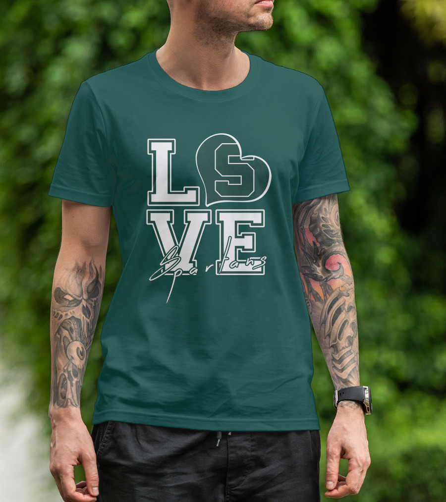 Love Spartans Michigan State Heart T-Shirt