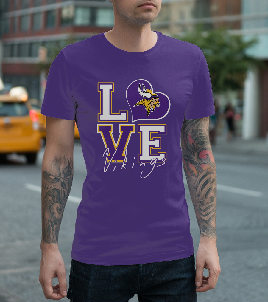Love Minnesota Vikings Heart T-Shirt