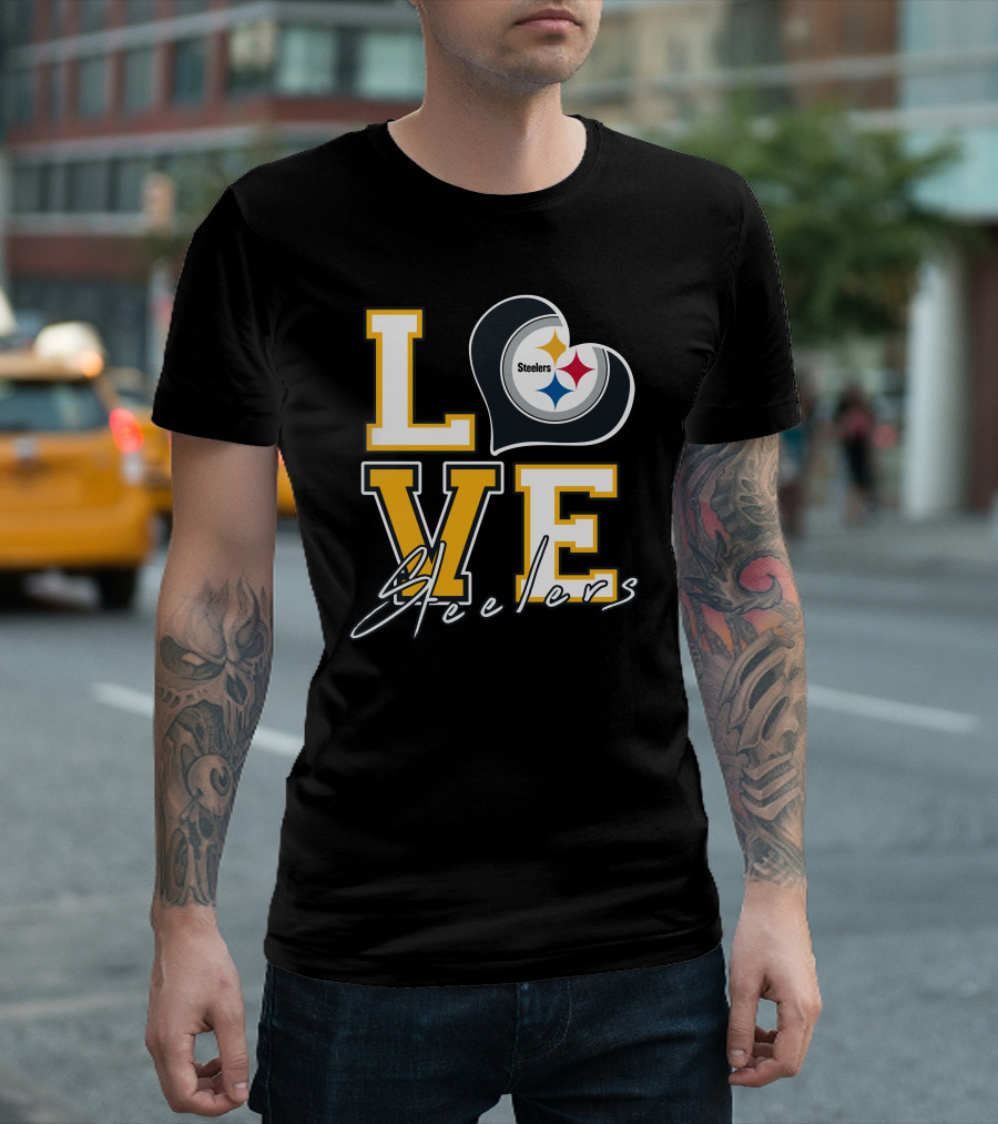 Steelers Love Pittsburgh Steelers Heart T-Shirt