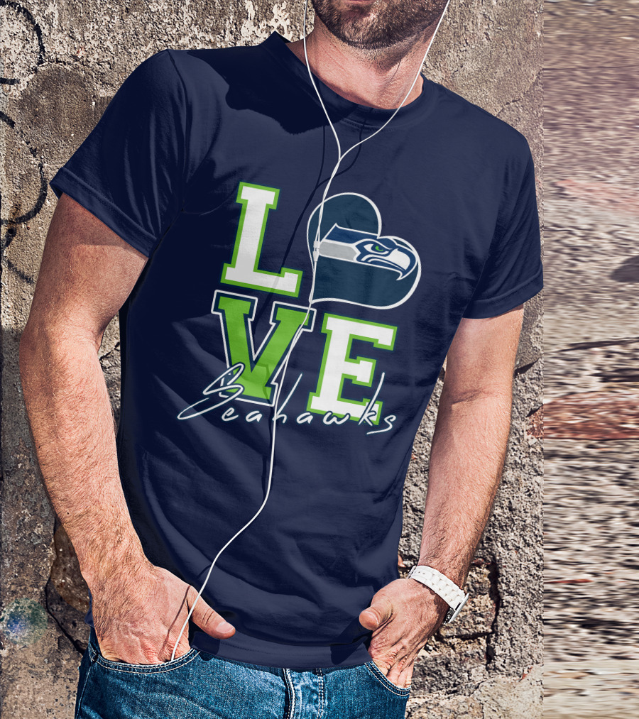 LOVE Seattle Seahawks Heart T-Shirt
