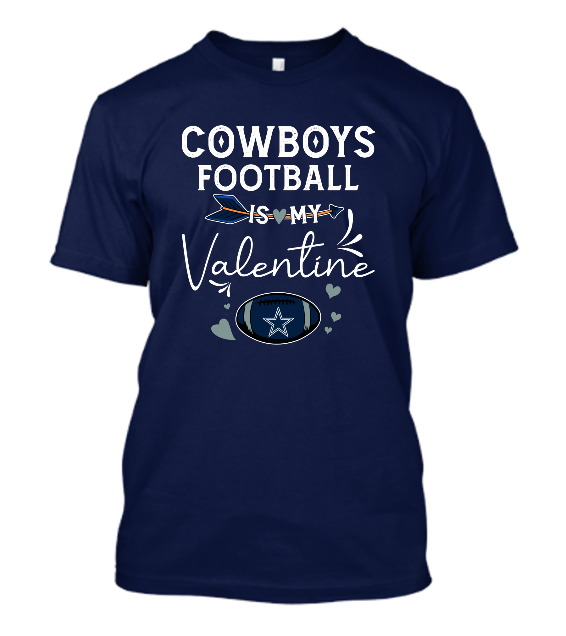 Cowboys Football Is My Valentine With Heart And Football Graphics T-Shirt