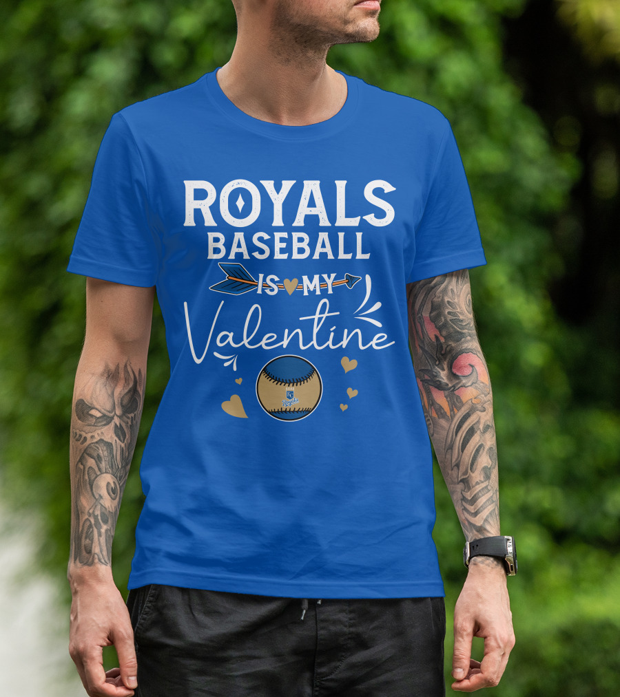 Kansas City Royals Baseball Is My Valentine With Heart And Arrow T-Shirt