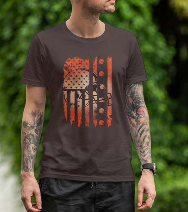 Cleveland Browns Helmet American Flag Edition T-Shirt