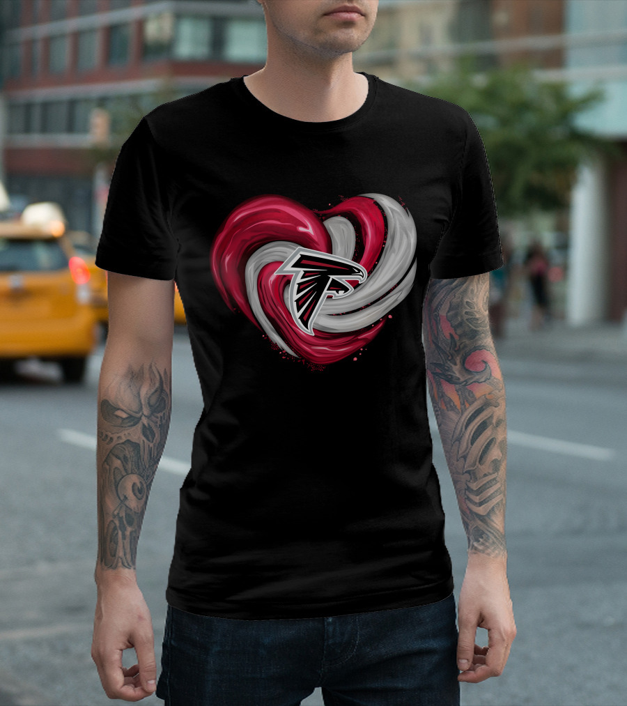 Atlanta Falcons Heart Swirl Emblem T-Shirt