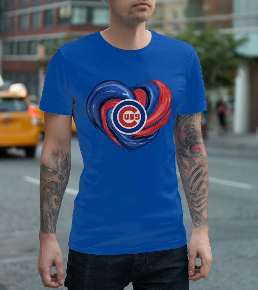 Cubs Heart Swirl Chicago Tornado T-Shirt