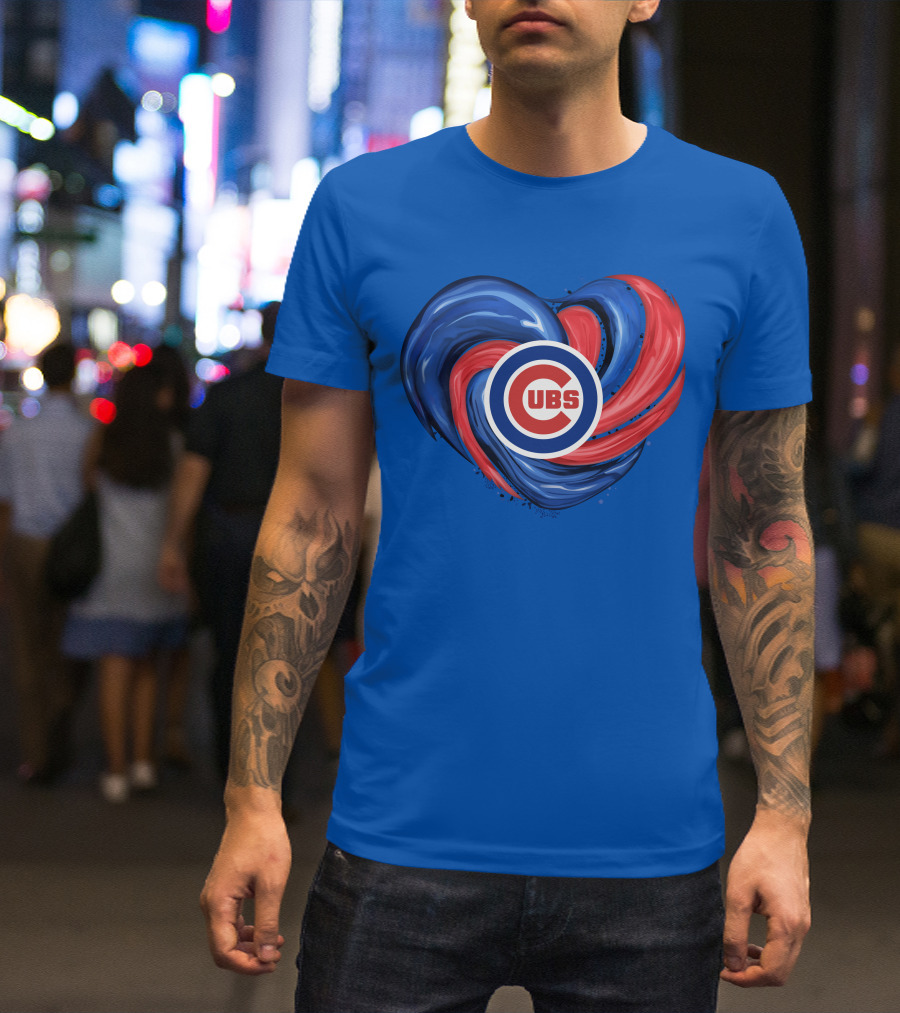 Cubs Heart Swirl Chicago Tornado T-Shirt