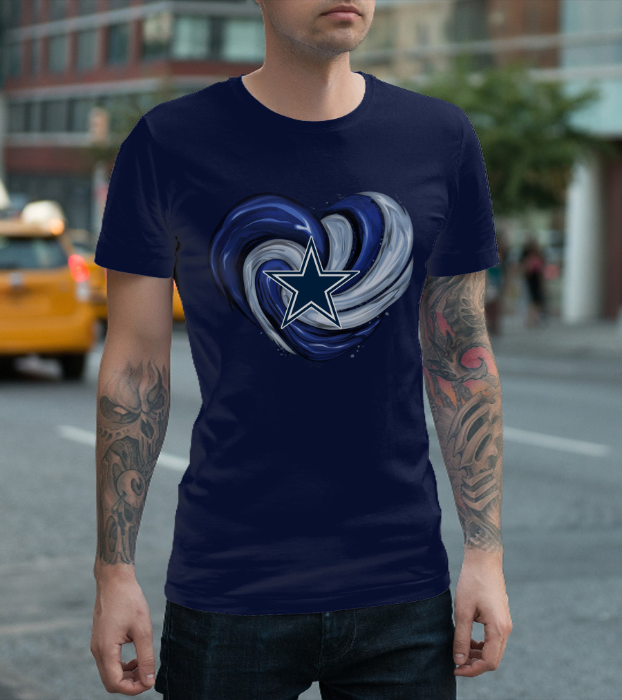 Dallas Cowboys Heart Swirl with Star T-Shirt