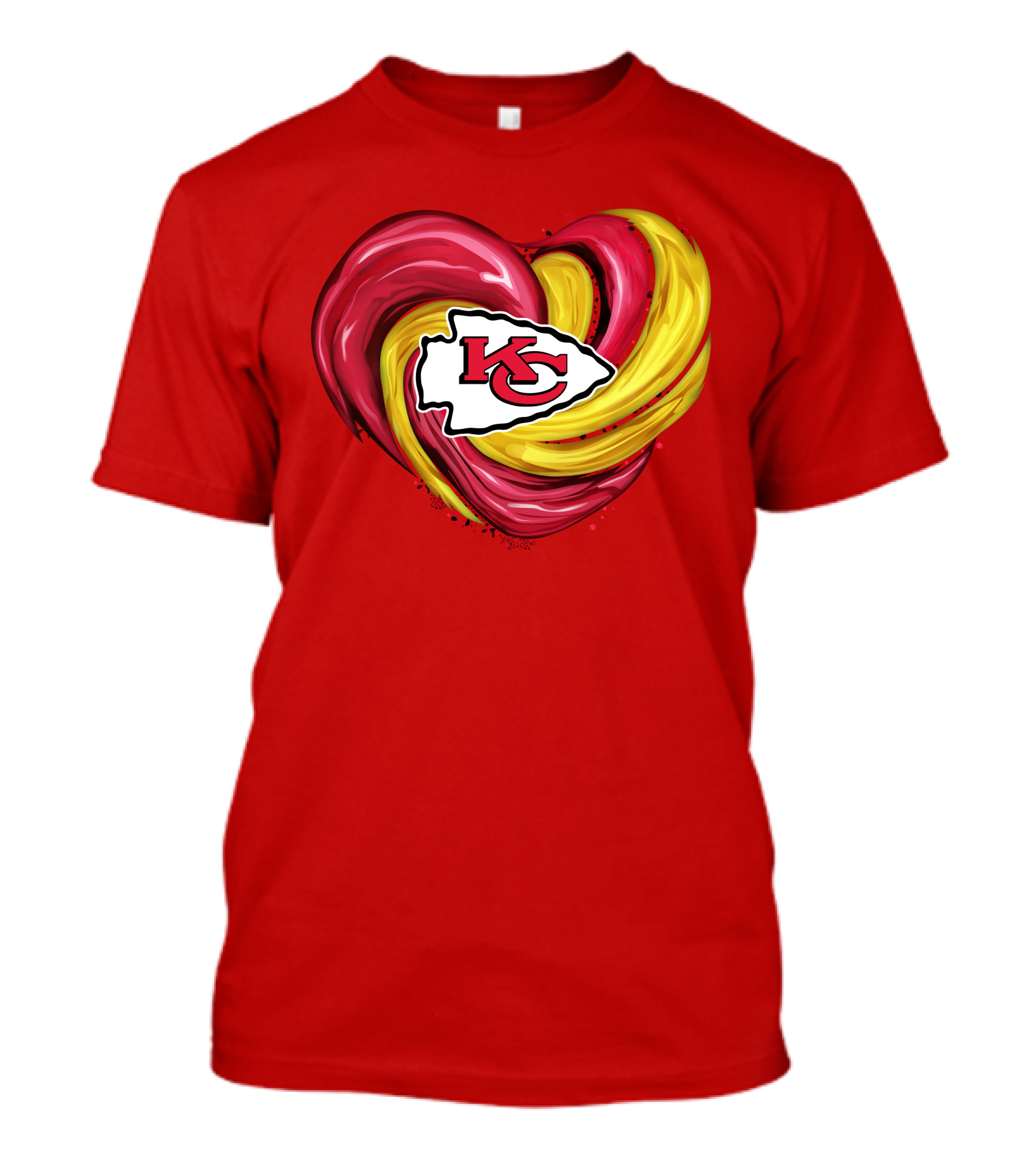 Kansas City Chiefs Heart KC Tornado Colors T-Shirt