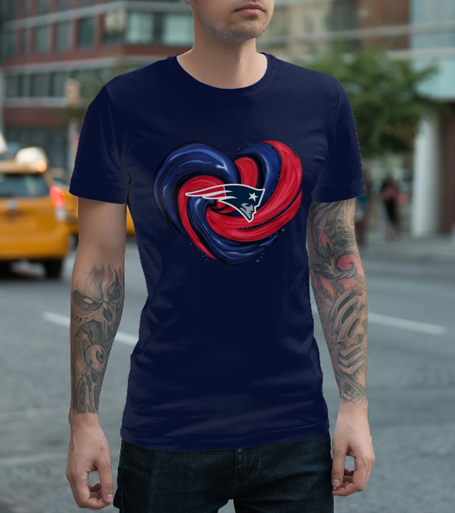 New England Patriots Heart Swirl T-Shirt