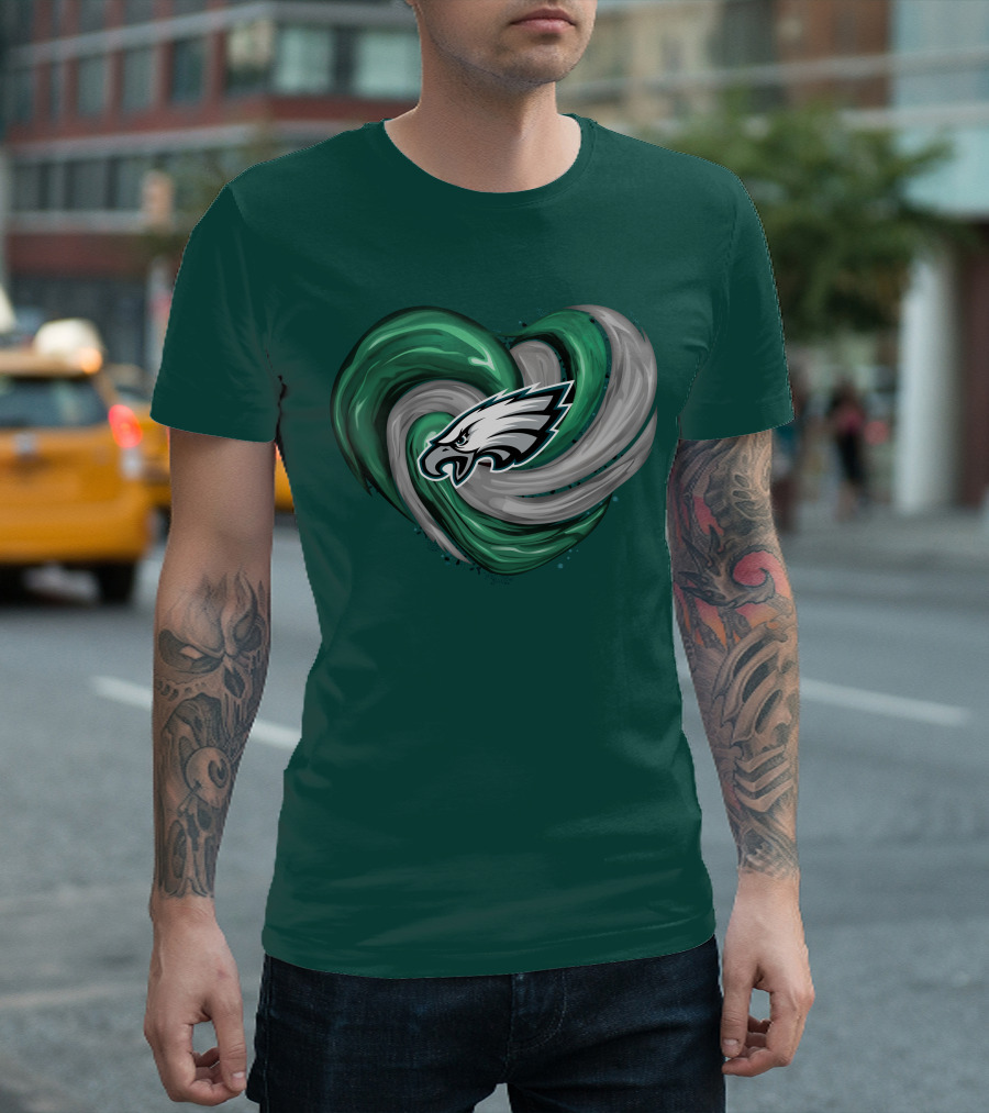 Philadelphia Eagles Heart Swirl T-Shirt