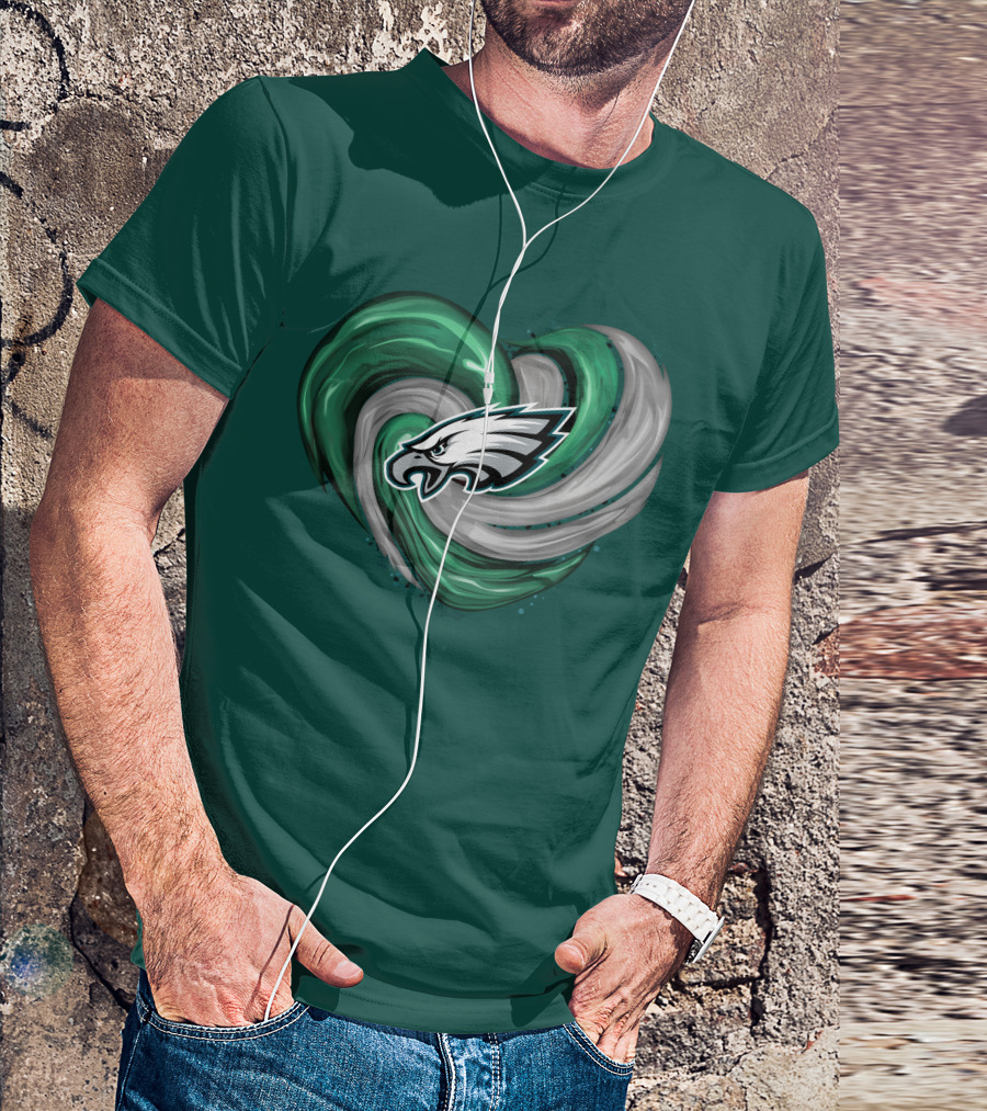 Philadelphia Eagles Heart Swirl T-Shirt
