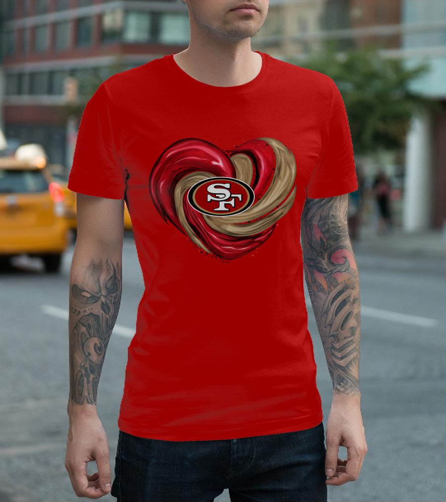 San Francisco 49ers Heart SF Logo Tornado T-Shirt
