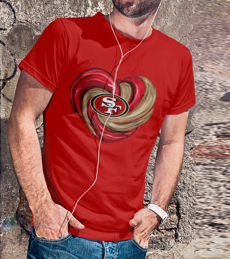 San Francisco 49ers Heart SF Logo Tornado T-Shirt
