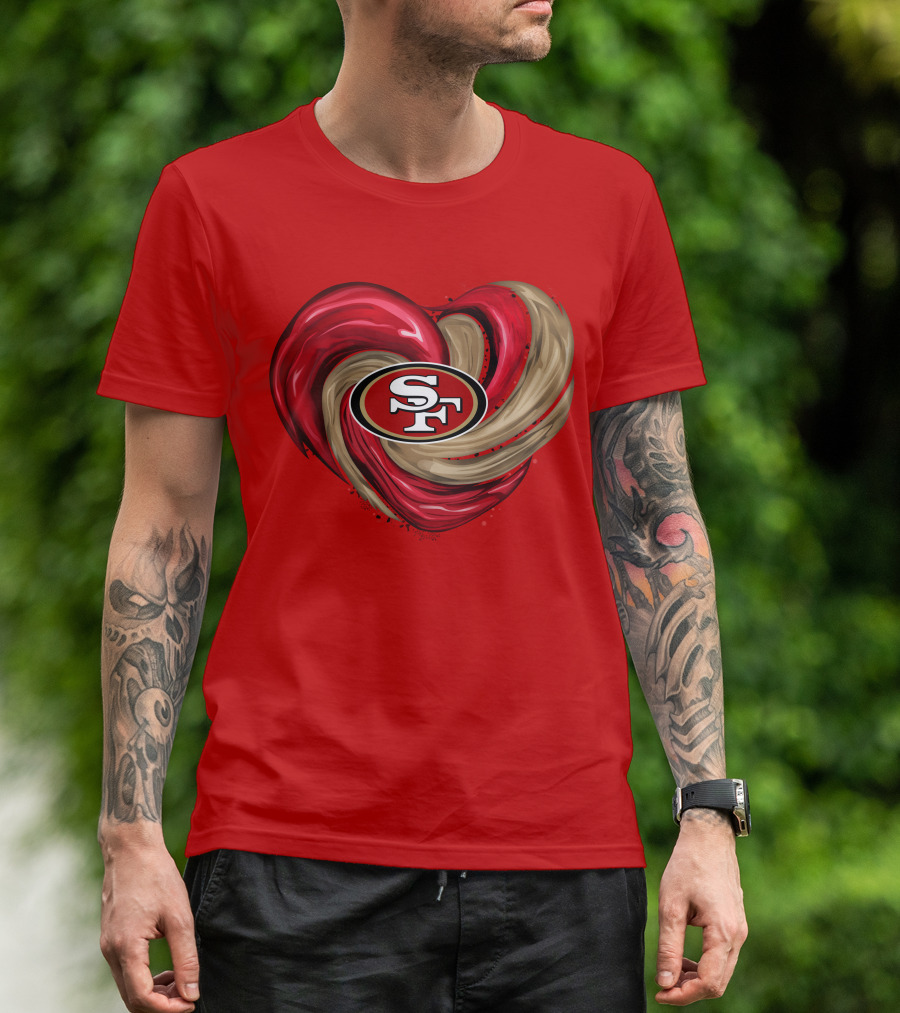 San Francisco 49ers Heart SF Logo Tornado T-Shirt