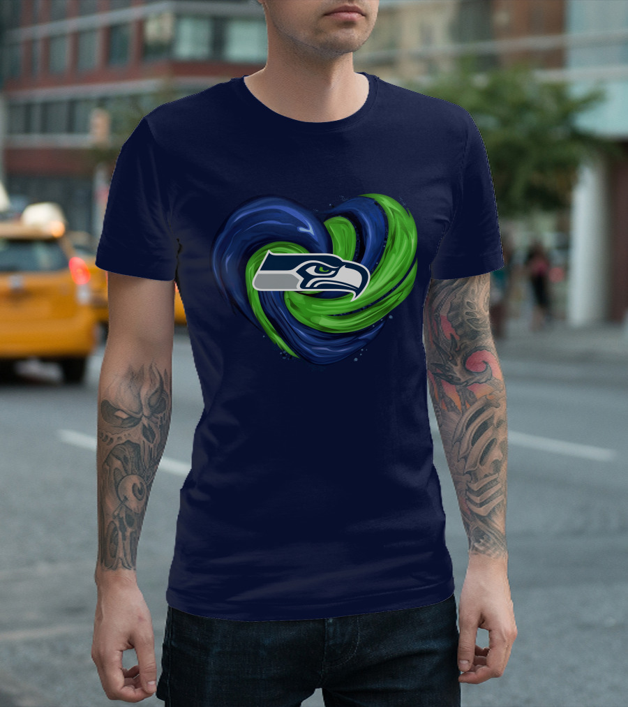 Seattle Seahawks Heart Logo Tornado T-Shirt